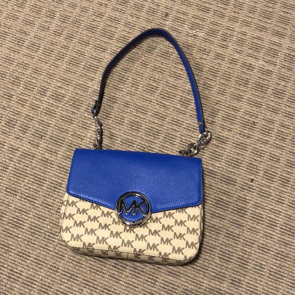 Michael kors blue  shoulder flap bag